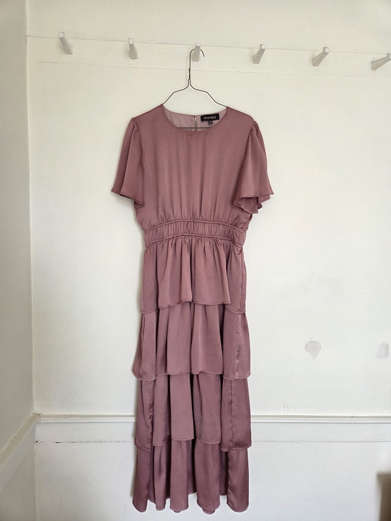 deauville Dresses & Skirts - Mauve Tiered Maxi Dress with Elastic Waist